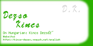 dezso kincs business card